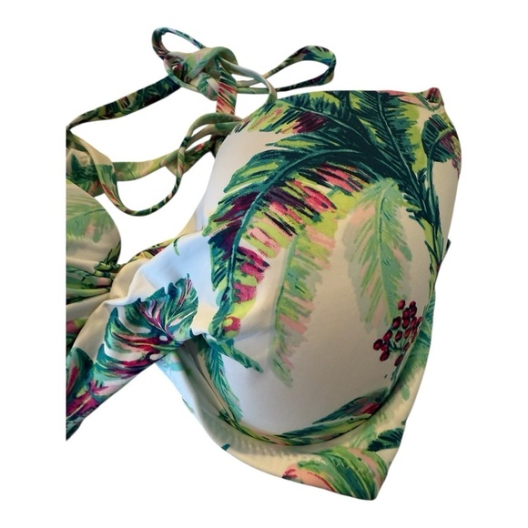 Jessica Simpson Jungle Cruise Twist Front Print D Cup Bikini Top Size XL D NEW - Picture 6 of 11